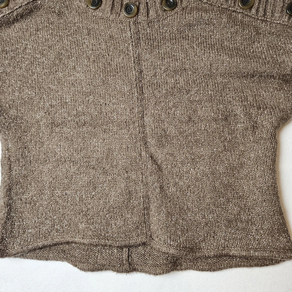 Anthropologie Kenji Wool Mohair Womens Medium Brown Crop Short Sleeve Sweater - Image 2 of 4