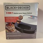 BLACK+DECKER 3-in-1 Morning Meal Station Waffle Maker Grill or Sandwich Maker