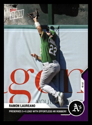 2020 Topps Now Purple Parallel /25 #97 Ramon Laureano Oakland