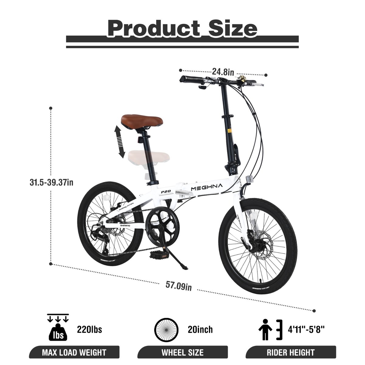 Bike Zizzo Zizzo Campo 2019 Tenleaf 20 Portable Folding Bicycle