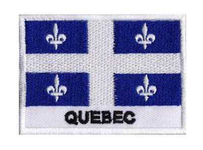 Ecusson patche Québec patch drapeau QUEBECOIS 70 x 45 mm Etats Canada à coudre
