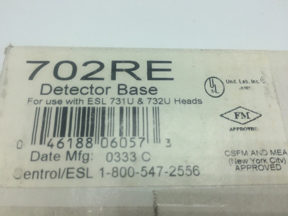 NUEVO Base Detector de Incendios Automático Sentrol 702RE, Uso con 731.732 Cabezales  Foto 2 de 4