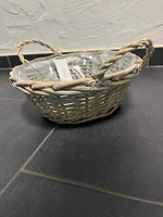 Pflanzkorb Weide Mit Griffen Grau Gewischt Ca.25 X 10Cm Korb Pflanzkasten Deko