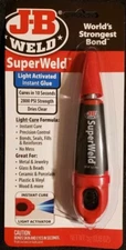 J-B Weld SuperWeld Light Activated Instant Glue 0.18oz #33301 10 Second BOND!