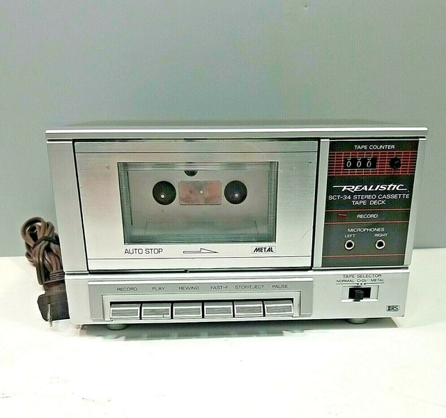Vintage Realistic Sct34 Stereo Cassette Player Tape Deck for sale
