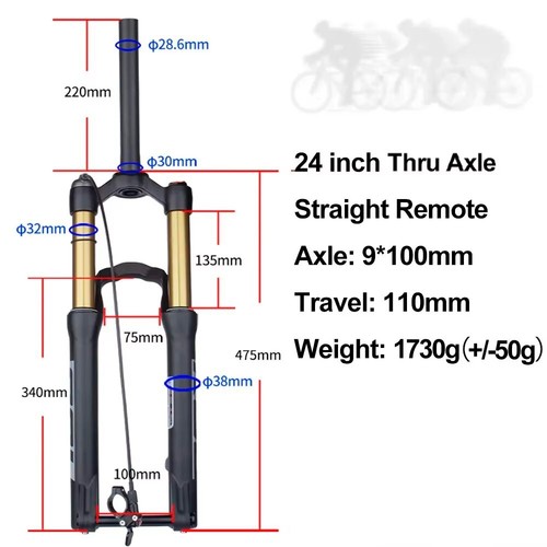 Air Suspension 24/20 Inch Fork Qr/Thru Axle Shock Absorber Bicycle Front Forks - Picture 25 of 25