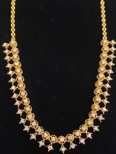 Stunning 3.44 Cts Round Brilliant Natural Diamonds Necklace In 585 Fine 14K Gold