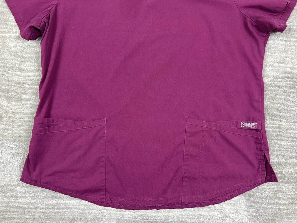 Blusa Médica Cherokee Adulto Grande Roja 2 Vías Elastizada Ropa de Trabajo Manga Corta Foto 3 de 4