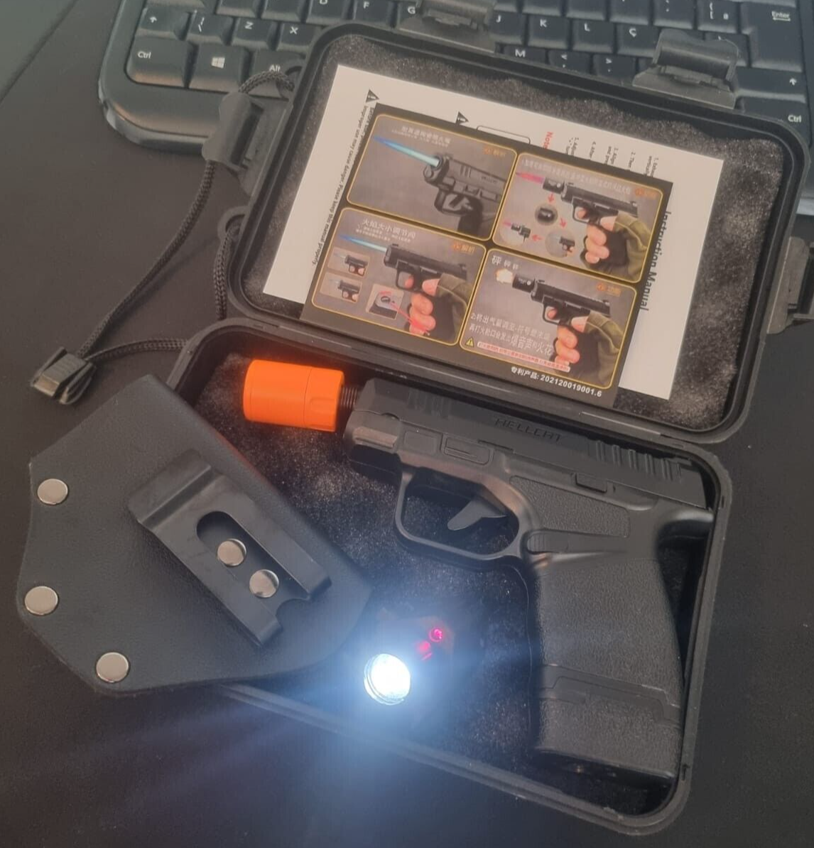 OPS-M.R.P. Cal .45 Gun Pistol Shape Slide Action Jet Torch Lighter USA Stocked