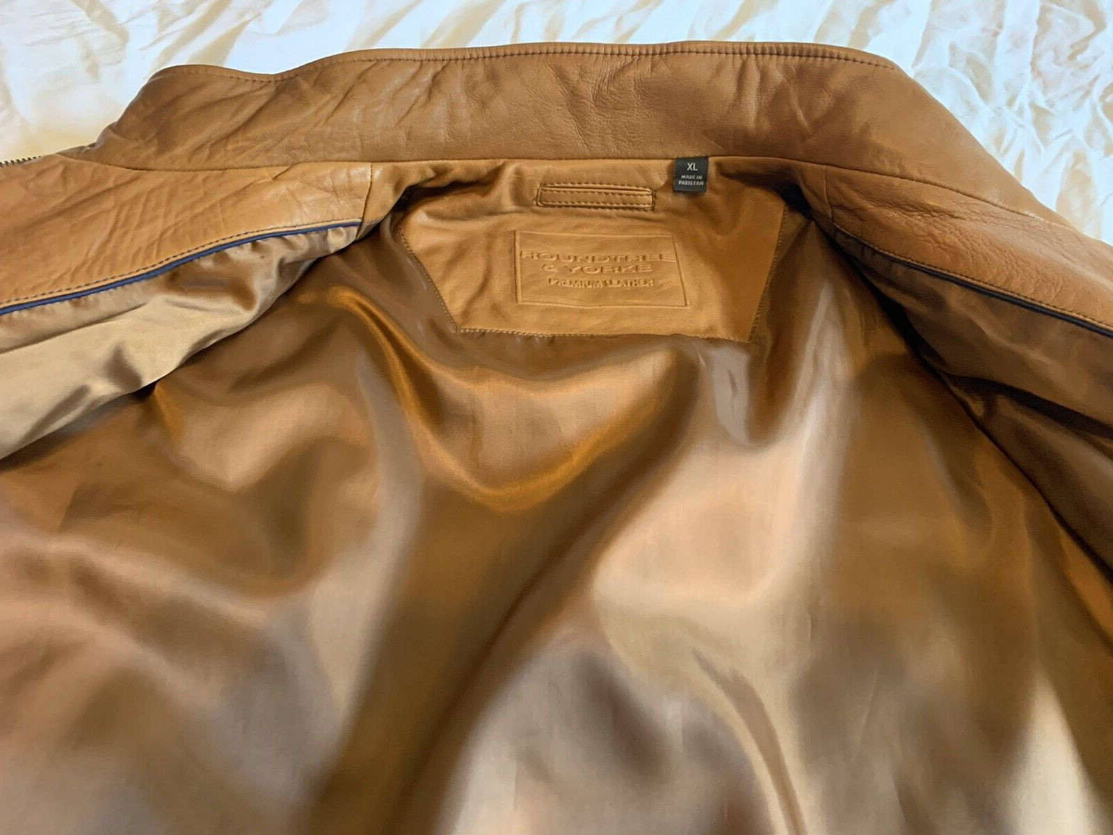 ROUNDTREE & YORKE LAMBSKIN MENS SIZE XL LEATHER JACKET LIGHT Brown  New image 7