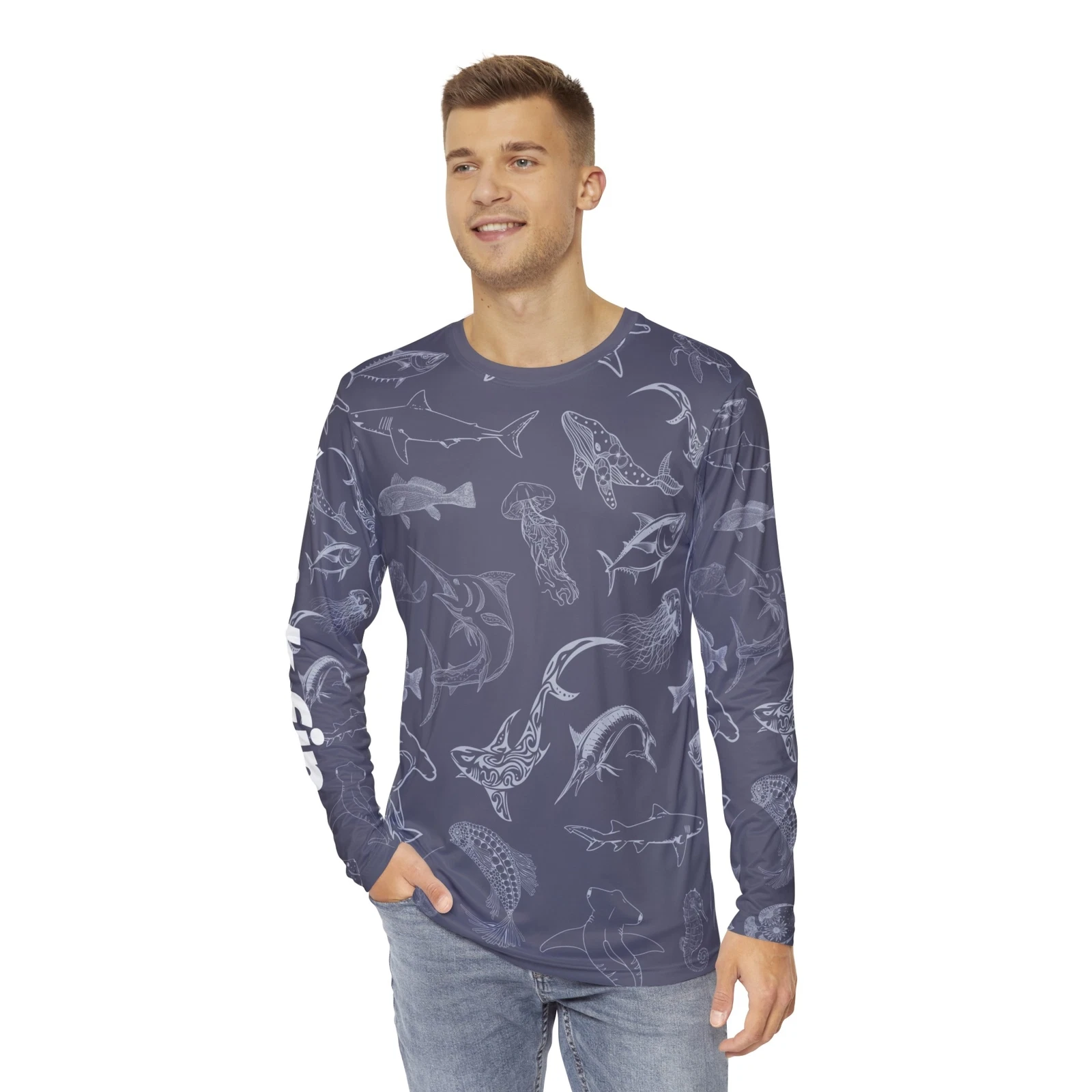 Kick Fin Sportswear Lightweight Moisture Wicking Long Sleeve Fishing T-Shirt