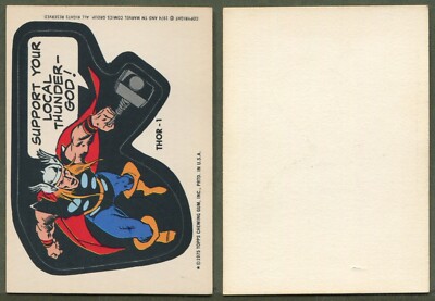1975 Topps Comic Book Heroes Sticker - Thor-1 (White Back; 1 Asterisk; Right C)