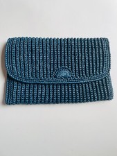 Vintage 80's red straw clutch Made in Japan 7x11 retro summer chic