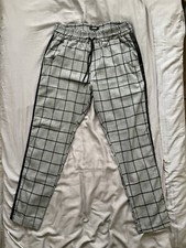 GIFTED HEROES BYRNE WINDOWS CHECK SLIM FIT TROUSERS IN GREY - X-LARGE