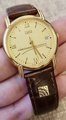 ✓ CROSS- SWISS Gold Plated - RARE Vintage Quartz Watch - AMAZING