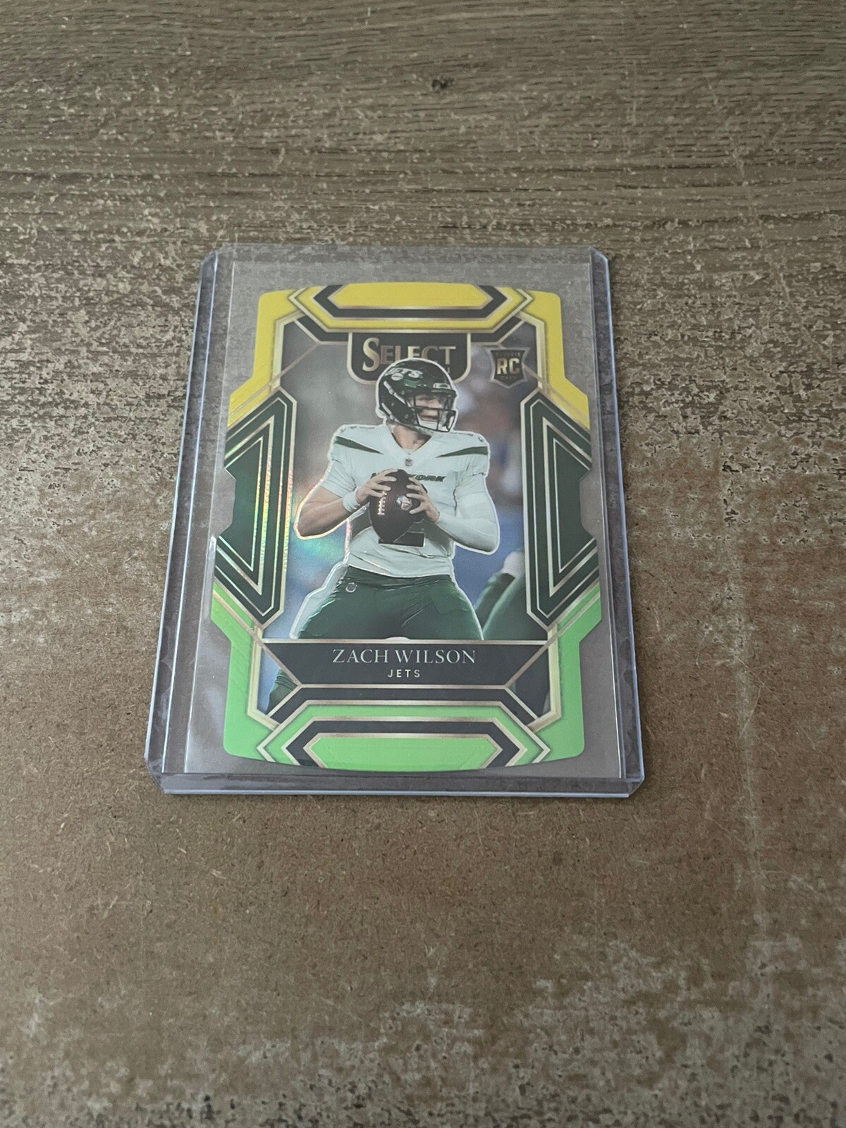 2021 Select Club Level Green & Yellow Prizm Die-Cut #244 Zach Wilson RC SP