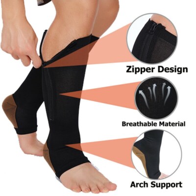 pares medias de compresión para varices 15-20 punta abierta calcetines 