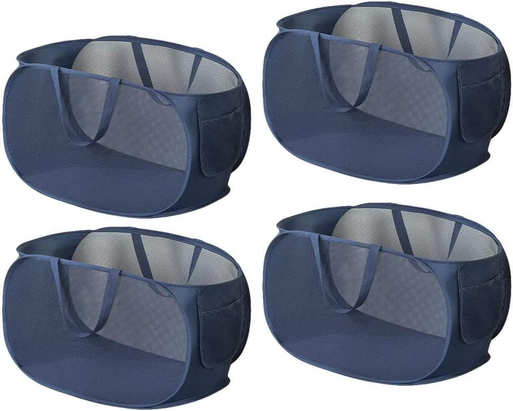 4 Piece Popup Mesh Laundry Basket Durable Handles Collapsible Laundry Baskets Fo