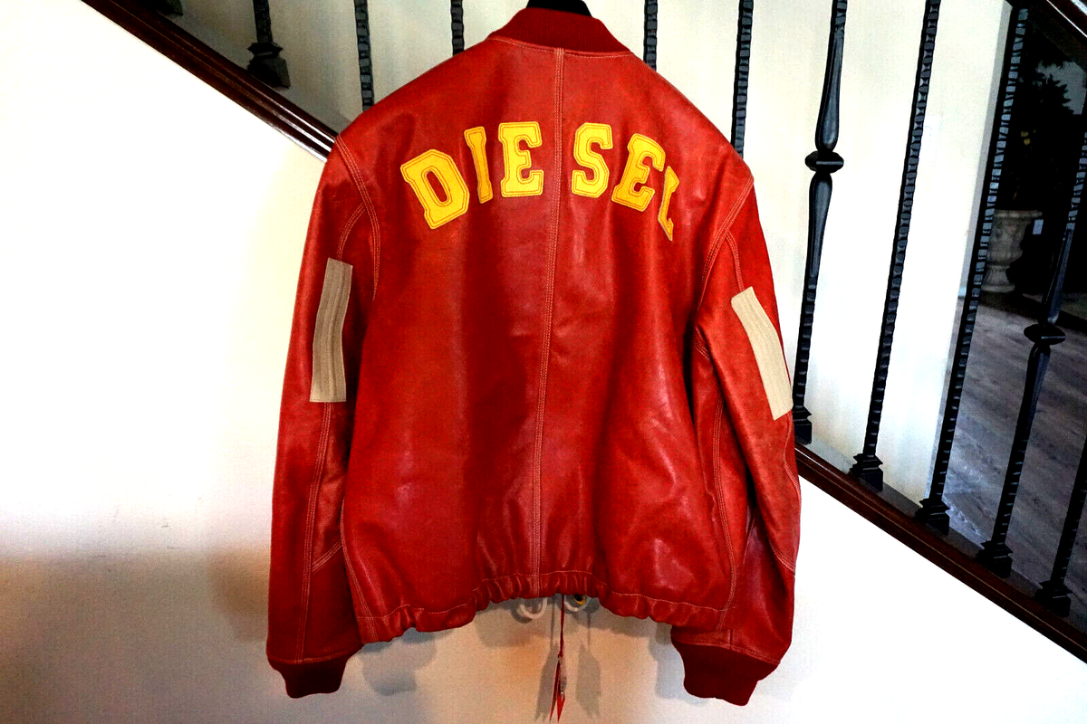 New Diesel Vintage DieselXDiesel leather Bomber jacket Dxd