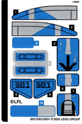 New Lego Sticker Sheet for Set 75280 501st Legion Clone Troopers 