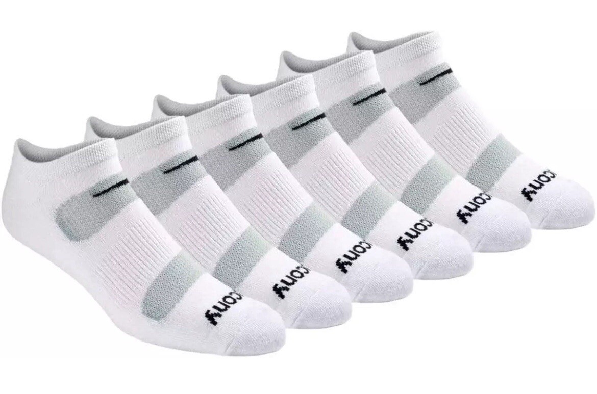 Saucony Men's Multi-Pack Mesh Ventilating Comfort Fit No-Show Socks XXL