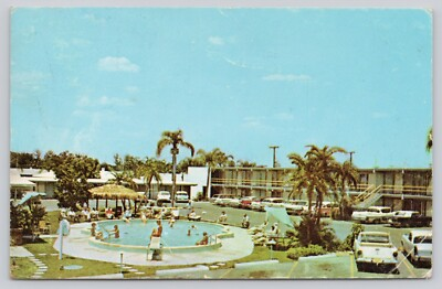 #ad Cabana Inn Motor Hotel Swimming Pool Cars Sarasota Florida FL Postcard d9 $4.99
