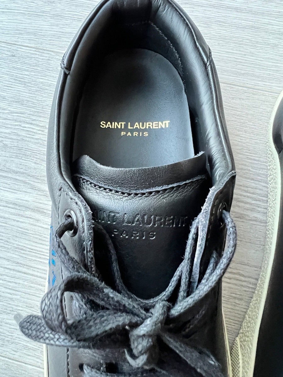 SAINT LAURENT Women's Court Classic SL/06 Embroidered Black