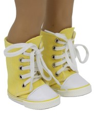 Yellow Canvas High Tops Sneakers Boots fit 18" American Girl Size Doll