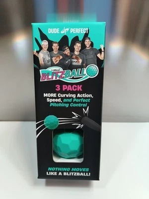 *NEU* Dude Perfect Blitzball. 3 Stück.  Enthält 1 türkisfarbene Kugel und 2 schwarze Kugeln. - Bild 1 von 4