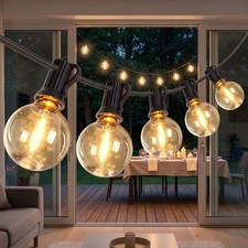 100FT 51 G40 LED Bulbs Outdoor String Lights Waterproof Shatterproof Patio Light
