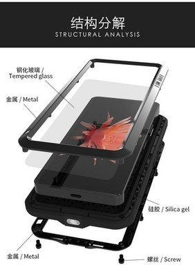 LOVE MEI Stoßfest Metall Outdoor Hülle Case Cover für Sony Xperia 1 II / 10 II