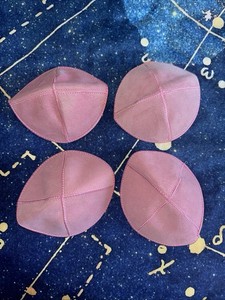 Lot Of 4 Vintage Pink Yarmulkes Kippot Leather 90’s