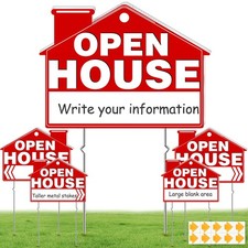 Open House Signs with Stakes 5 Pack 17x13 inch Double Sided for Real Estate