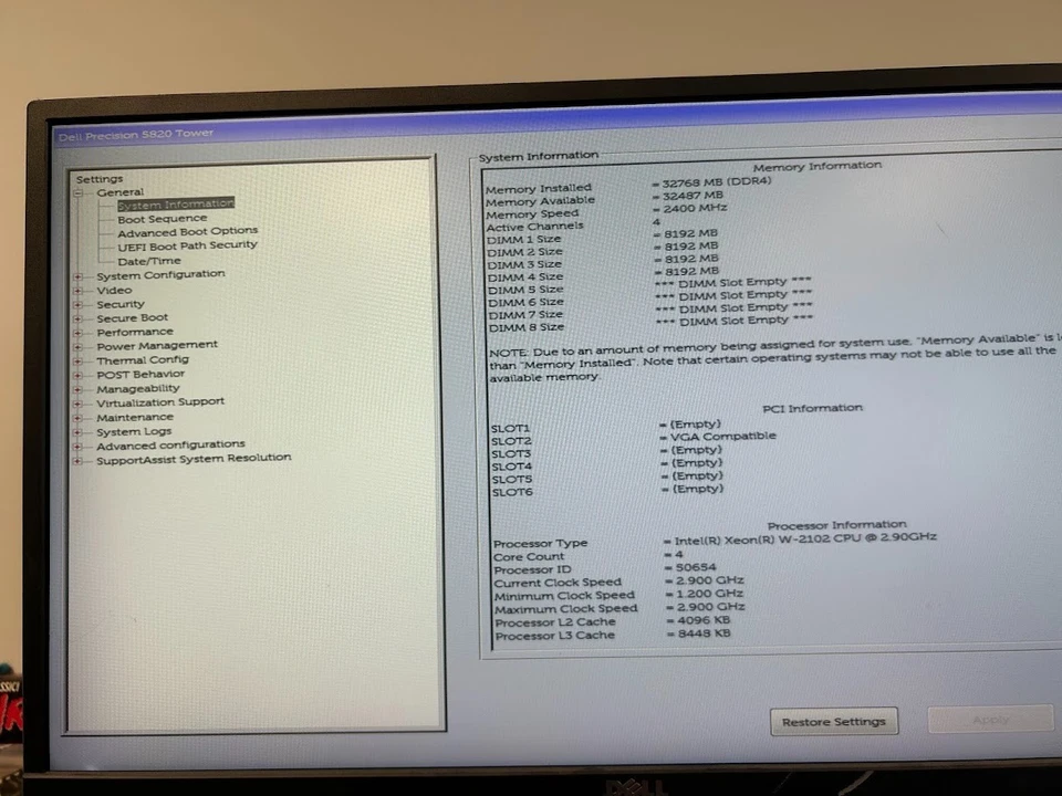 Dell Precision 5820 XEON W-2102, 32GB RAM, NO SSD/HDD/OS, QUADRO P1000 #95 - Image 3 of 4