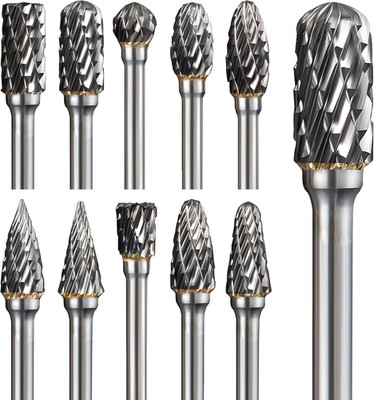 Carbide Burr Set Compatible with Dremel Rotary Tool 10Pcs Double Cut Carbide Rot