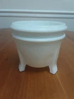 Vintage 1920s LE Smith White Milk Glass Greek Key TriFoot Vase Fern Bowl Planter