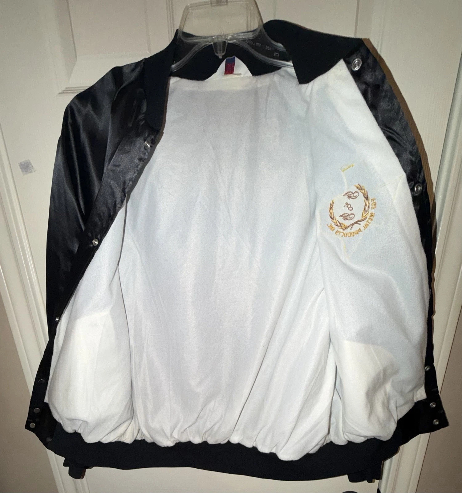 "Vintage 80s WestArk Texas NOS  Satin Bomber Jacket XL Deadstock USA Made Nylon” image 5