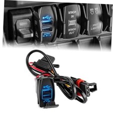 Plug Play Dual USB 4.2A Charger, Rocker Switch Style 18 AWG 12V/24V Fast