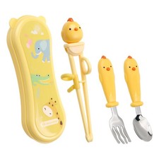Toddler Utensils Stainless Steel Silverware Spoons Forks Chopsticks Set Case