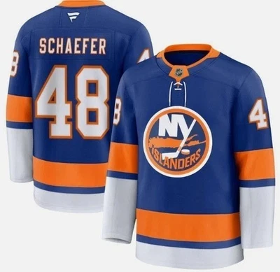 Schaefer New 2025 Jersey Blue White Hockey Jersey all over print