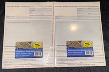 (2)Adams 3-Part Carbonless Contractors Additional Work Authorization Form 50 Set