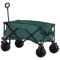 Folding Garden Wagon Cart Outdoor Beach Trolley with Telescopic Handle