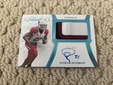 2020 Panini Flawless Patrick Peterson Platinum Game Used Patch Auto 1/1 Arizona