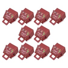  10 Pcs Gingerbread House Cardboard Cookie Boxes Packaging Treasure Chest