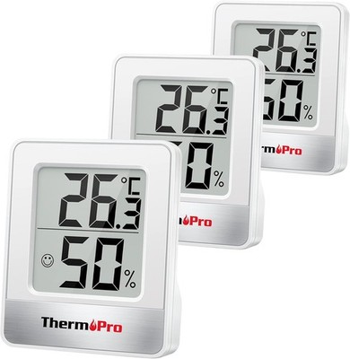 ThermoPro TP49W-3 Raumthermometer Temperatur Luftfeuchtigkeit Smiley