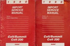 1990 Dodge Plymouth Colt 200 Eagle Summit Factory Shop Repair Service Manual 2v 1990 Dodge Plymouth Colt 200 Eagle Summit Factory Shop Repair Service Manual 2v