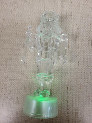 Light-Up Clear Acrylic Nutcracker Ornament LED Color-Change