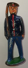 BARCLAY Dimestore RARE Toy Lead Soldier B57 Marine TIN HAT Short Stride Manoil