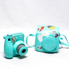⭐ Instax Mini 7S Fujifilm Instant Camera Teal Green + Case ~ Film Tested ⭐