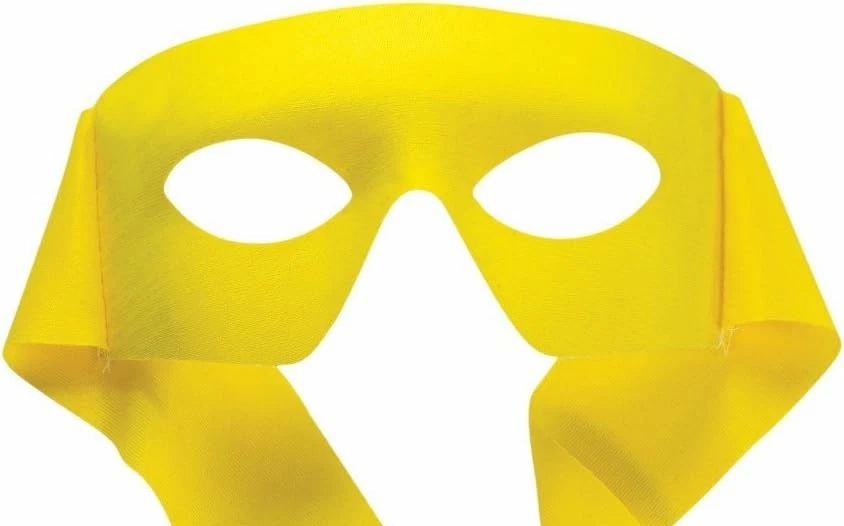 Yellow Masked Man Super Hero Bandit Eye Mask Adult Costume Accessory One Size - Image 3 of 4